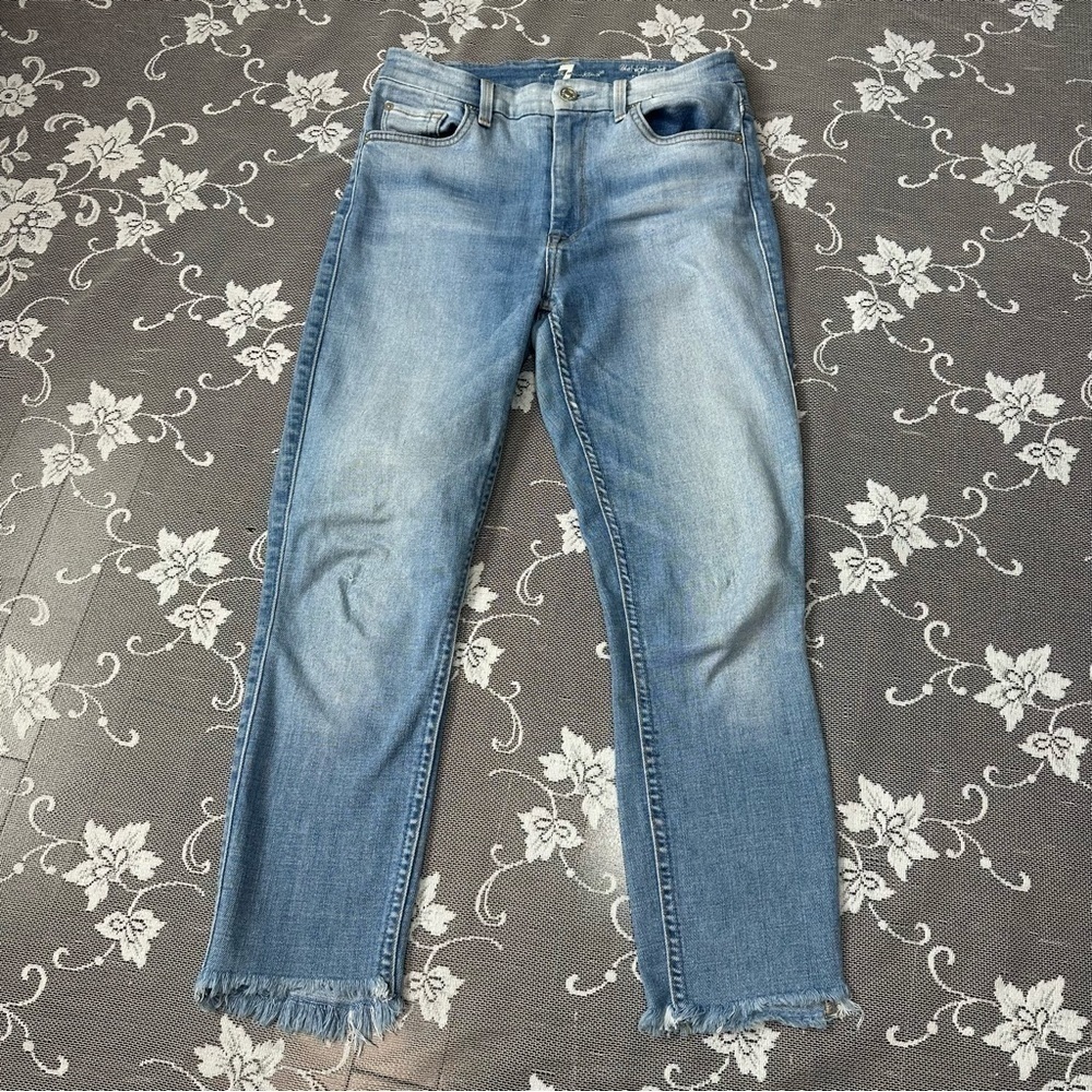 7 For All Mankind The High Waist Skinny Crop Jeans sz 27